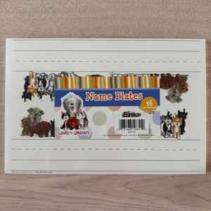 Vintage Suzy's Zoo Wags & Whiskers Cats & Dogs 36 CT Student Name Plates 2004 Teacher Classroom Product