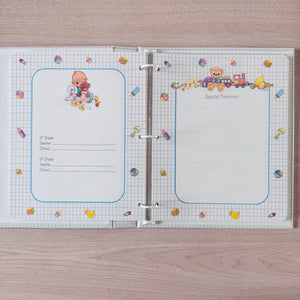 New Vintage 1995 Precious Moments Baby Memory Book of First Years Refillable Keepsake Expandable Scrapbook Photo Album "Precious Baby' Angel on Cloud Hallmark