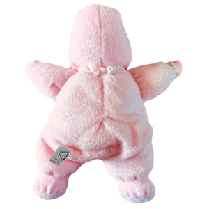 Vintage Precious Moments Terry Cloth Soft Plush Baby Doll 1995 Dakin Avon Lovey Pink Girl Collectible Beanbag Stuffed Toy 10"