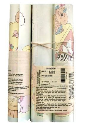 Vintage New RARE Precious Moments Noah's Ark Wall Border Pre-Pasted 10 FT Two by Two Animals