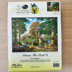 Kit de point de croix compté vintage « Les rêves de Disney Winnie l'ourson II » de grande taille 16" x 12" par Thomas Kinkade ou instructions de motif de graphique PDF 2014 MCG Textiles