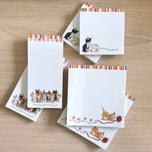 Vintage Suzy's Zoo Nine Cats of Duckport Tuxedo & Orange Tabby Kitty Stationery Memo Note Pads