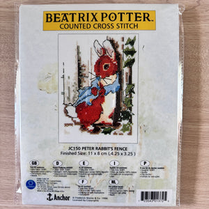 Vintage Rare Beatrix Potter Peter Rabbit Fence JC150 by Anchor Counted Cross Stitch Kit or PDF Pattern Chart Instructions 1996
