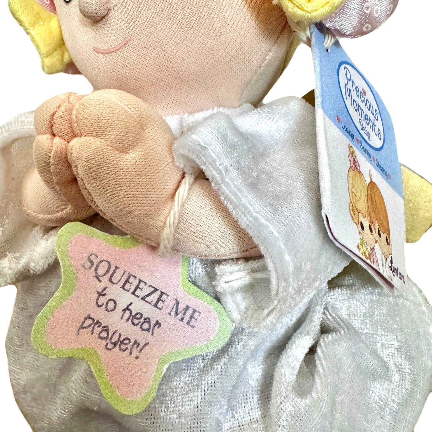 Vintage Precious Moments 9" Baby Girl Angel Prayer Pal Plush Talking D ...