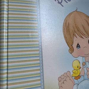 New Vintage Precious Moments Baby Memory Record Book of Baby's First Years Padded Photo Keepsake Boy & Girl with Lamb & Chicks by Stepping Stones 2006