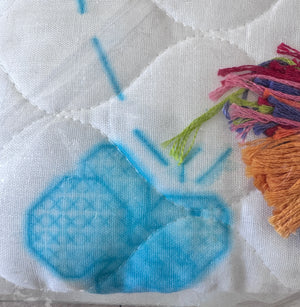 New Vintage Disney Winnie The Pooh with Balloon Baby Nursery Crib Quilt Kit Stamped Cross Stitch Hello Little One Keepsake Blanket 34" x 43"