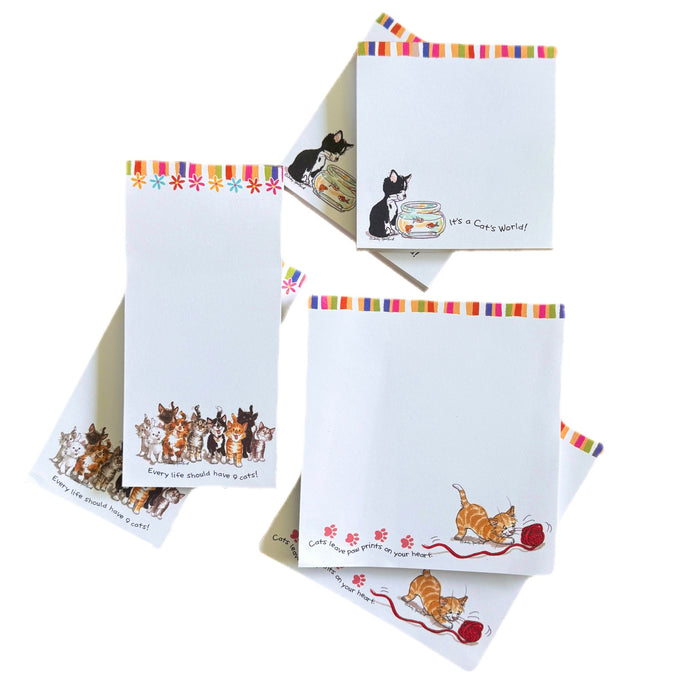 Vintage Suzy's Zoo Nine Cats of Duckport Tuxedo & Orange Tabby Kitty Stationery Memo Note Pads