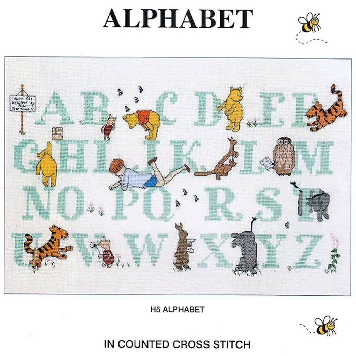 Vintage Classic Design New Winnie-The-Pooh Alphabet Counted Cross Stitch Kit or PDF Pattern Chart Instructions H5 by Debbie Minton Designer Stitches