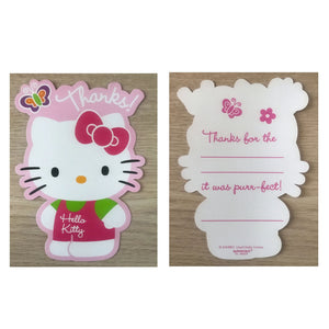 Hello Kitty Party Die Cut Thank You Cards 8 CT