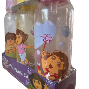 Vintage New Rare Dora The Explorer Baby Boy Bottles 9 oz - 3-Pack Newborn / Small New Baby Shower Gift