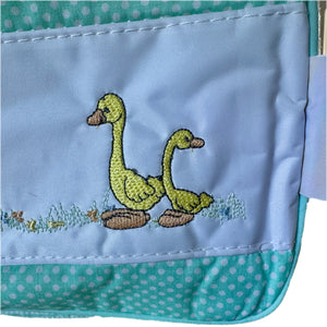 Vintage Rare New Precious Moments Style Green Boy Medium Diaper Bag with Bonus Teething Toy Ring Elegant Kids 2000 Baby Shower Gift