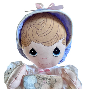 Vintage New Precious Moments 'Heaven Bless You' Girl Plush Wind Up Doll with Toys Musical Baby Nursery Toy 10" Rare Collectible 1999