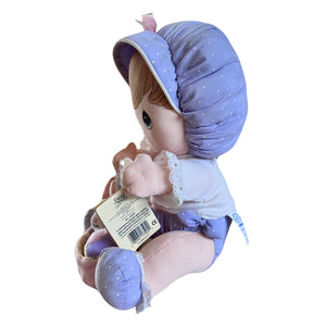 Vintage New Precious Moments 'Heaven Bless You' Girl Plush Wind Up Doll with Toys Musical Baby Nursery Toy 10" Rare Collectible 1999