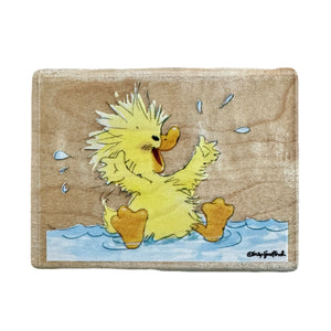 New Vintage Little Suzy's Zoo Splashing Witzy Duck Wooden Rubber Stamp by Rubber Stampede A2263E