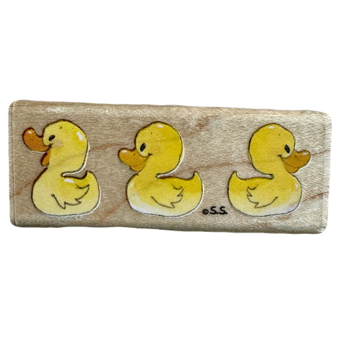 New Vintage Ducks in a Row Suzy's Zoo Wooden Rubber Stamp by Rubber Stampede A2264C