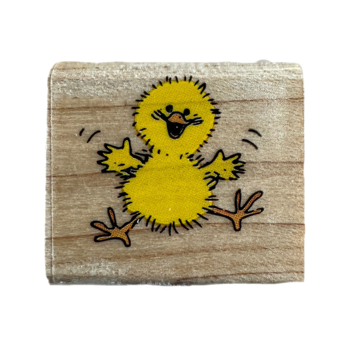 New Vintage Suzy's Zoo Wooden Rubber Stamp Yellow Spring / Easter Chick by Rubber Stampede Warm Fuzzy Wishes 613A