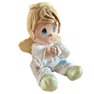 Vintage Talking Precious Moments Baby Boy Angel Prayer Pal Plush Doll 9" Soft Rag Praying Toy Collectible Baby Shower Gift