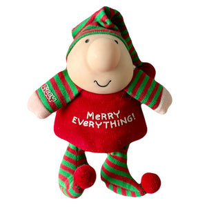 Vintage Ziggy Christmas Elf Plush Rag Doll Merry Everything 7" 1988 Collectible Tom Wilson Soft Plush Stuffed Toy Red Green Striped Pajamas