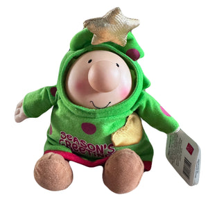 Christmas Tree Ziggy Doll SEASON'S GREETINGS Plush Message Messenger Stuffed Toy by Russ Vintage Rare 10" 2005 Collectible