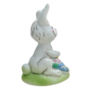 Vintage Suzy’s Zoo Easter Bunny Rabbit with Easter Eggs 3.5" Collectible Figurine Statue by Suzy Spafford Enesco 1979
