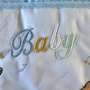 Vintage Rare New Precious Moments Style Blue Boy with Puppy Small Diaper Bag Elegant Kids 2000 Baby Shower Gift