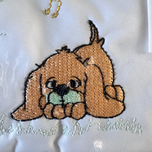 Vintage Rare New Precious Moments Style Blue Boy with Puppy Small Diaper Bag Elegant Kids 2000 Baby Shower Gift