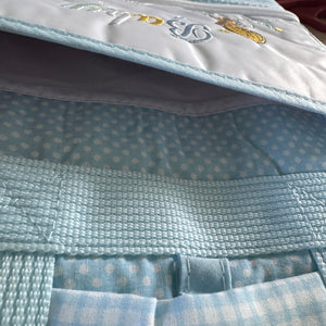 Vintage Rare New Precious Moments Style Blue Boy with Puppy Small Diaper Bag Elegant Kids 2000 Baby Shower Gift