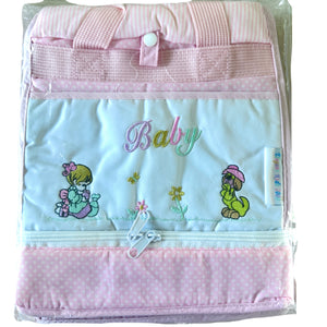 Vintage Rare New Precious Moments Style Pink Girl and Puppy Small Diaper Bag Elegant Kids 2000 Baby Shower Gift