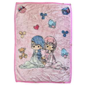 Pijama vintage Precious Moments para la hora de dormir, manta de lujo para cuna de 76 x 114 cm, terciopelo grueso y suave, para niñas y niños, de 30 x 45 pulgadas