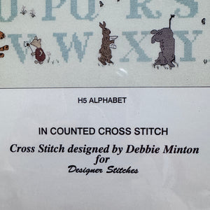 Vintage Classic Design New Winnie-The-Pooh Alphabet Counted Cross Stitch Kit or PDF Pattern Chart Instructions H5 by Debbie Minton Designer Stitches