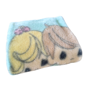 Vintage Precious Moments Baby Girl & Boy Hearts Crib Blanket Luxury Plush Throw 30" x 45" 2001 Crown Crafts Unisex Pastel Green Blue & Yellow