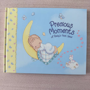 New Vintage Precious Moments Baby Memory Record Book Photo Keepsake Baby's First Year Sleeping Baby on a Moon Stepping Stones 2000 - Book 2