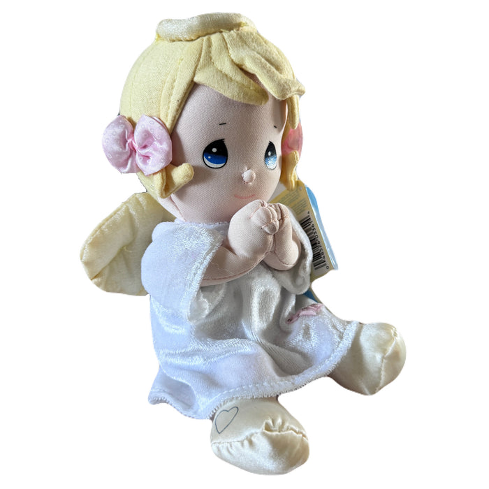 Vintage Precious Moments 9" Baby Girl Angel Plush Talking Soft Rag Doll Says Lord's Bedtime Prayer Pal Praying Toy