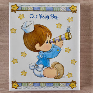 New Vintage Rare Precious Moments Baby Boy with Telescope Fill-In Memory Book Photo Keepsake Baby's First Year Little Sailor 1997 Refillable