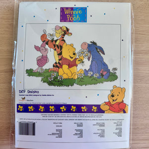 Vintage Rare Disney Winnie The Pooh Bear Counted Cross Stitch Kit 'Daisies' by Debbie Minton Designer Stitches D29 from 1999