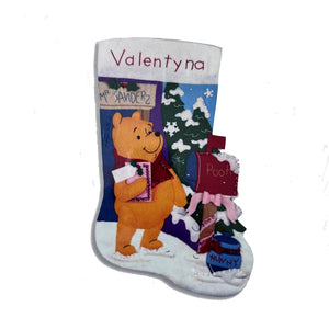 Disney Winnie The Pooh's Mail 18" Felt Applique Stocking Kit with Sequins, Beads, Embroidery Vintage Rare Personalized DIY Craft