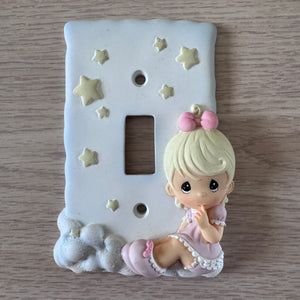 New Rare Precious Moments Baby Toddler Little Princess Girl Light Switchplate Cover for Bedroom / Nursery