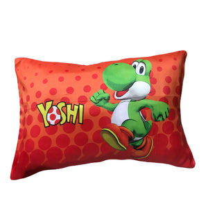 Super Mario Yoshi Red Pillowcase Medium 15" x 22" with Zipper
