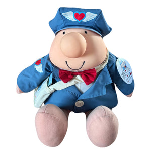 Muñeco de peluche grande de 16" de cartero de la oficina postal Ziggy vintage ENTREGA ESPECIAL 1988 Cartero de peluche coleccionable de San Valentín