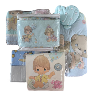 Vintage Precious Moments 8-Piece Baby Crib Bedding Comforter Set Babies, Bears, Buttons & Bows Nursery Collection by Crown Crafts 2002