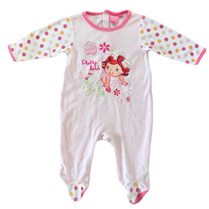 Rare Baby Strawberry Shortcake Sleeper Baby Girl Clothing Pink Embroidered One-Piece Outfit Romper Sleepsuit 3-6 M Vintage 2011
