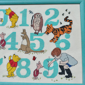 Vintage Rare Disney Catalog Classic Winnie-The-Pooh 123 Numbers Birth Sampler Announcement Cross Stitch Kit or PDF Pattern Chart Instructions