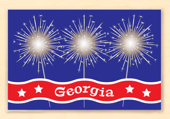 Fireworks Sparklers 4th of July Personalized Kids Placemat 18" x 12" with Alphabet - Custom USA