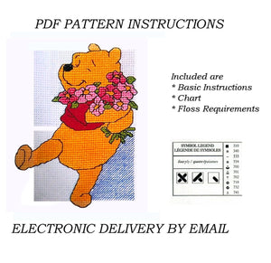 Walt Disney Winnie The Pooh Color Block Pooh B58 Piglet B57 Tigger B59 Eeyore B56 Counted Cross Stitch PDF Pattern Chart Instructions Debbie Minton Designer Stitches
