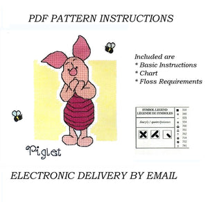 Walt Disney Winnie The Pooh's Honey Bees Pooh A47 Piglet A46 Tigger A48 Eeyore A45 Counted Cross Stitch PDF Pattern Chart Instructions Debbie Minton Designer Stitches