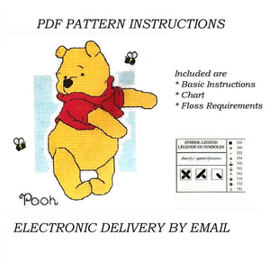 Walt Disney Winnie The Pooh's Honey Bees Pooh A47 Piglet A46 Tigger A48 Eeyore A45 Counted Cross Stitch PDF Pattern Chart Instructions Debbie Minton Designer Stitches