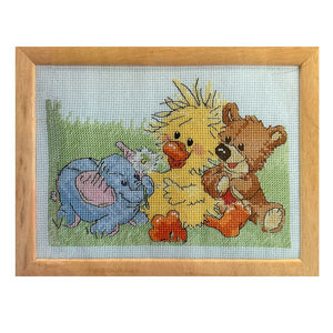 Little Suzy's Zoo Baby Animals Witzy Duck Boof Bear & Elephant Ellie Phant Counted Cross Stitch PDF Chart Pattern Instructions 5" x 7"