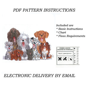 New Suzy's Zoo Counted Cross Stitch Kit or PDF Pattern Chart Instructions Dogs of Duckport 15" x 10" Vintage 1999