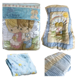 Vintage New USA 3-PIece Precious Moments LOVE ONE ANOTHER Boy Girl Baby Crib Bedding Set Unisex 2000 - Bumper Flaw