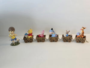 Vintage Precious Moments Disney Winnie The Pooh Birthday Train Collectible Figurines - 3rd, 4th, 5th Birthday Trains - Eeyore, Roo, Tigger